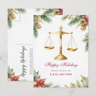 Gold Justice Scale Holly Pine Lawyer Weihnachten