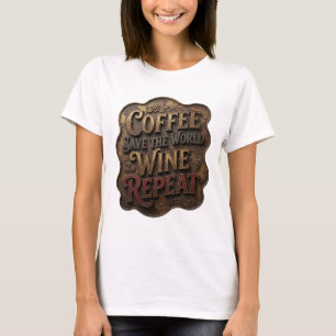 Gold KAFFEE RETTE DIE WELT WEIN WIEDERHOLEN Tee