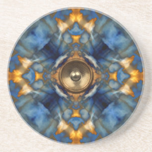 Gold kaleidoscope music speaker getränkeuntersetzer