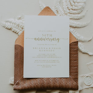 Gold-Kalligrafie 50. Hochzeitstag  Einladung