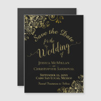 Gold-Kalligrafie auf schwarz Speichern Sie das Dat