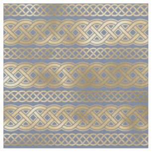 Gold keltische Knospen auf blau Stoff