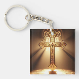 Gold keltisches Kreuz mit Kreuzigung Schlüsselanhänger