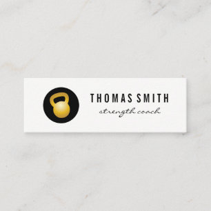 (Gold) Kettle Bell Fitness Trainer Mini Visitenkarte