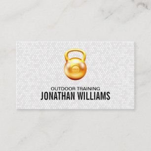 Gold Kettle Bell Logo FITNESS Visitenkarte