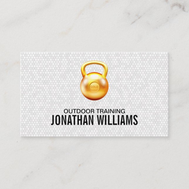 Gold Kettle Bell Logo | FITNESS Visitenkarte (Vorderseite)