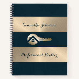 Gold Key Blue Spruce Realtor Business Notebook Notizbuch