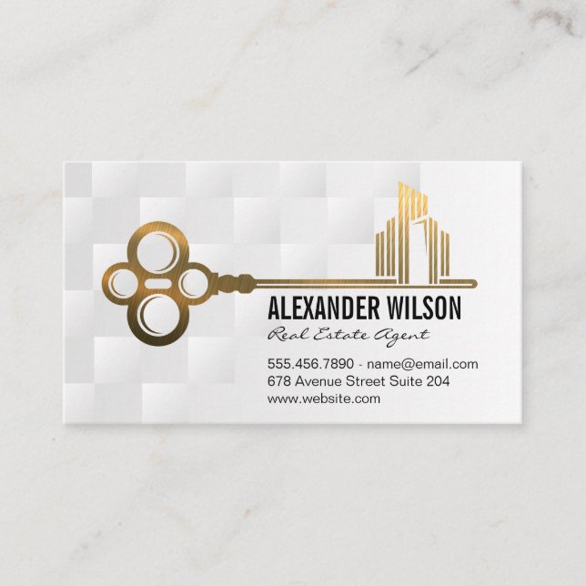 Gold-Key-City-Logo | Immobilien in Anwesen Visitenkarte (Vorderseite)