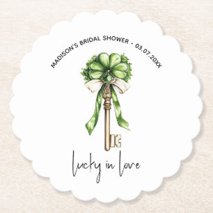 Gold Key Clover Brautschauer Personalisiert Untersetzer