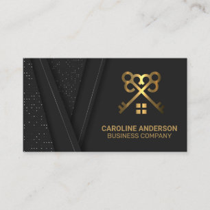 Gold Keys und Zuhause-Logo   Real Anwesen Visitenkarte