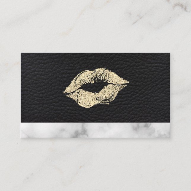 Gold Kiss Make up Marble Luxe Ernennung Terminkarte (Vorderseite)