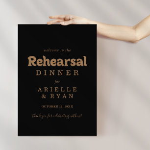 Gold Klassiker – Minimale Probe-Dinner-Willkommen Poster