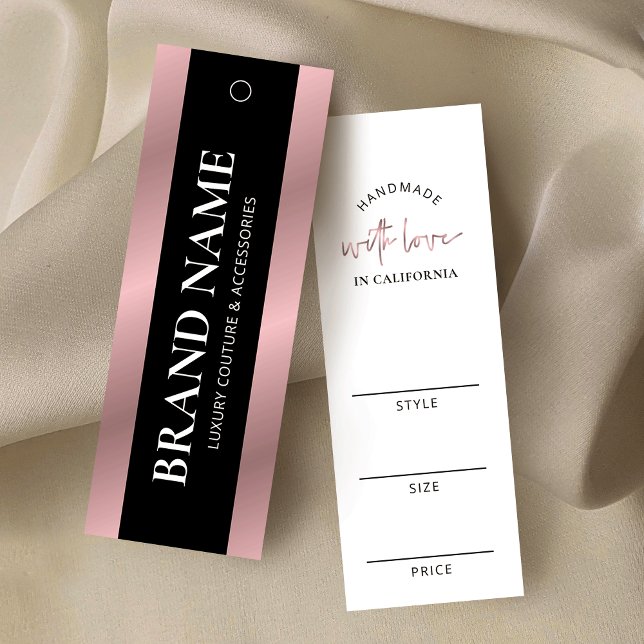 Gold-Kleidung für Schwarz und Rose Boutique - Häng (Elegant black and rose gold effect thin product hang tag cards)