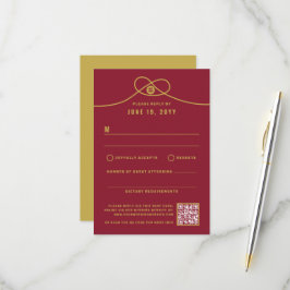 Gold Knot Gewerkschaft Doppeltes Glück Chinesische RSVP Karte