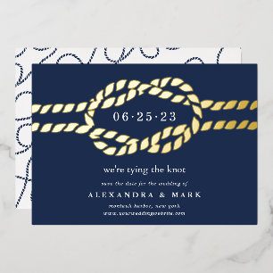 Gold Knot Nautic Save the Date Card Folieneinladung