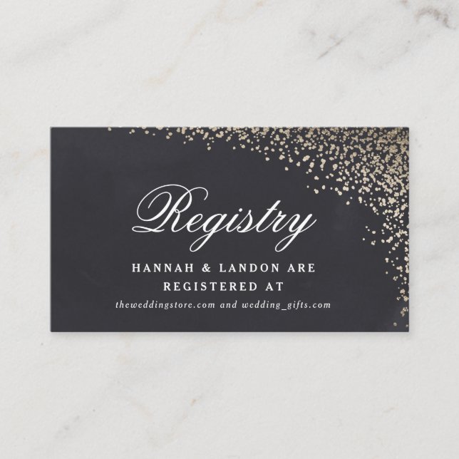 Gold Konfetti Imitate Folie Hochzeitskarte Begleitkarte (Vorderseite)