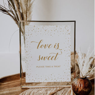 Gold Konfetti-Jubiläums-Liebe ist süß - GAC193 Poster
