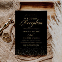 Gold Konfetti Kalligrafie Hochzeitsempfang