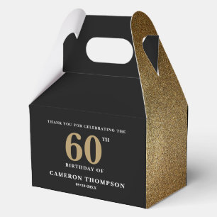 Gold Konfetti Schwarz 60. Geburtstag Personalisier Geschenkschachtel