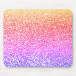 Gold Koralle Pink Lila Funkelnd Regenbogen Glitter Mousepad