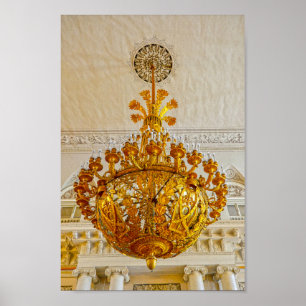 Gold Kronleuchter, Museum für Erbe, Russland Poster