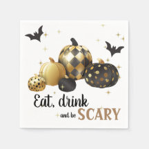Gold Kürbis elegante halloween Paper Napkin