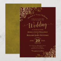 Gold Lace Auburn Brown Elegant Festliche Hochzeit