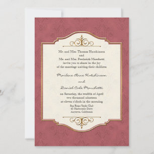 Gold & Lace Classic Formal Élégant Invitation de m
