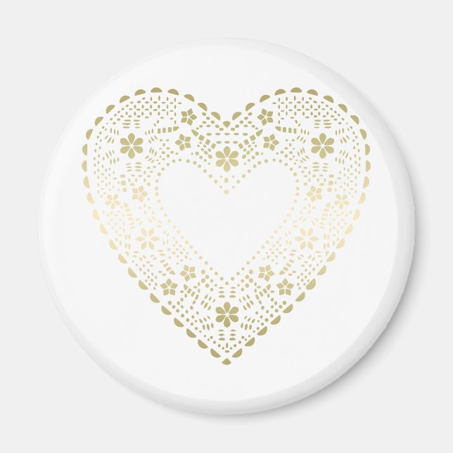 Gold Lace Heart Magnet (Vorne)
