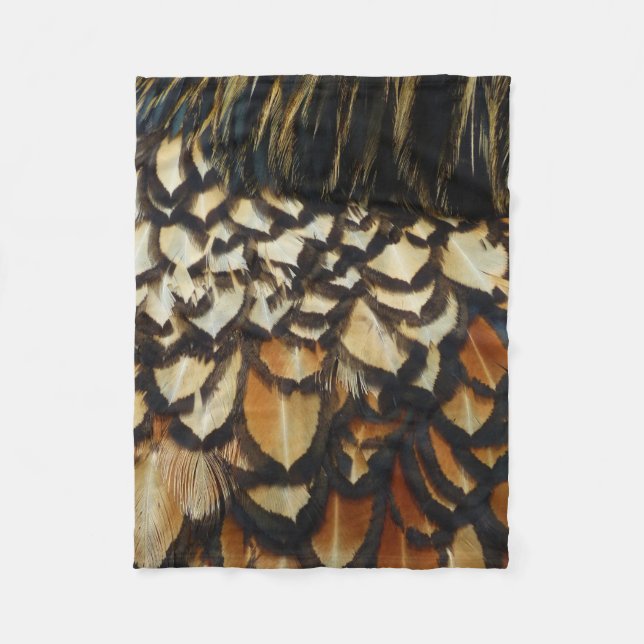 Gold Laced Wyandotte Chicken Feather Fleecedecke (Vorderseite)