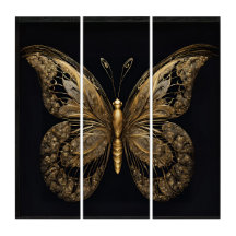 Gold Lacey Butterfly auf Black