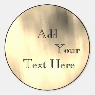 Gold lackierte Folie Faux Glitter Anpassen Klassis Runder Aufkleber