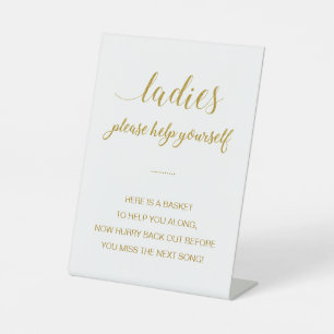 Gold Ladys Bad Basket Elegante Hochzeit Sockelschild