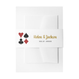 Gold Las Vegas Casino Card Anzüge Hochzeit Einladungsbanderole