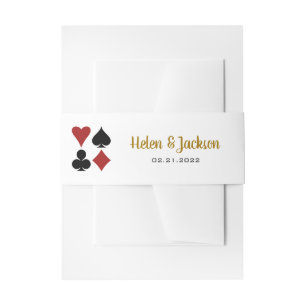 Gold Las Vegas Casino Card Anzüge Hochzeit Einladungsbanderole