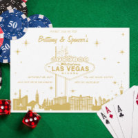 Gold Las Vegas Skyline Faire-part de mariage
