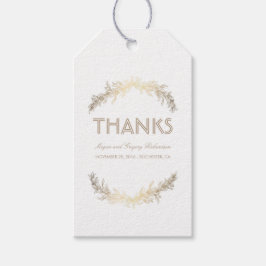 Gold Laurel Blätter Wreath Wedding Geschenkanhänger