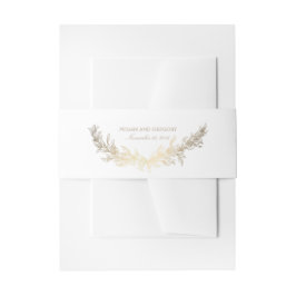 Gold Laurel Olive Blätter Wreath Elegante Wedding Einladungsbanderole