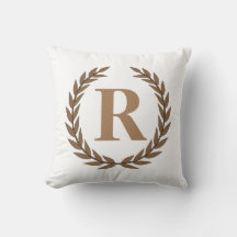 Gold Laurel Wreath Personalisiertes Anfangskissen