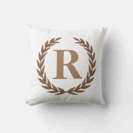 Gold Laurel Wreath Personalisiertes Anfangskissen Kissen
