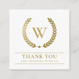 GOLD LAUREL WREATS INITIAL LOGO GESCHÄFT DANK QUADRATISCHE VISITENKARTE