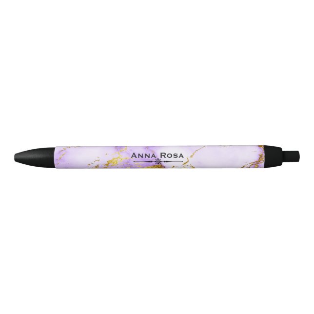 * Gold Lavender Marble Chic Popular Kugelschreiber (Vorderseite)
