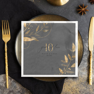 Gold Leaf 10th Anniversary Years of Love ID1169 Serviette