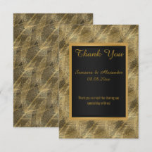 GOLD LEAF BLACK BOTANISCHE Dankeskarte