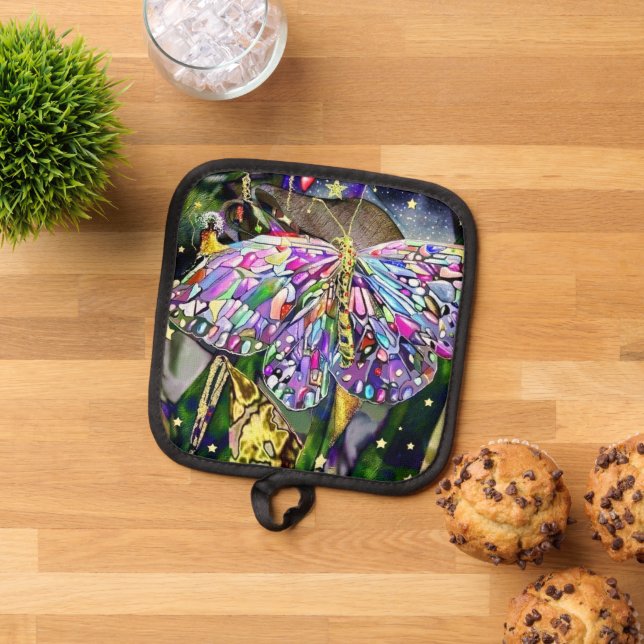Gold Leaf Butterfly Topflappen (Oben Unten)