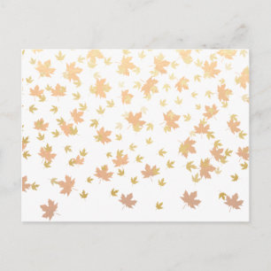 Gold Leaf Confetti auf klarem Hintergrund Postkarte