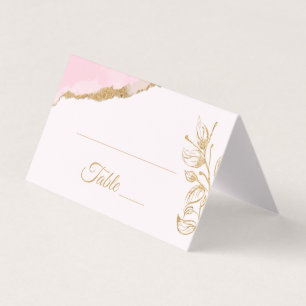 Gold Leaf Feuilles Pink Watercolor