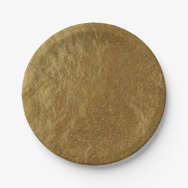 Gold Leaf Foil Lounge Moderne Elegante schicke Hoc Pappteller (Vorderseite)