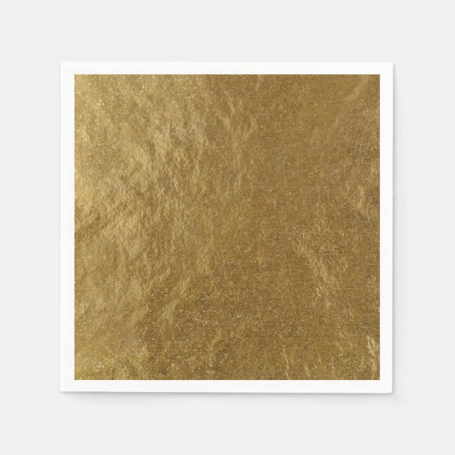 Gold Leaf Foil Lounge Moderne Elegante schicke Hoc Serviette (Vorderseite)