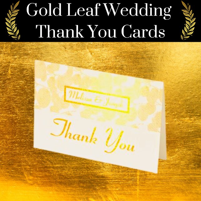 Gold Leaf Foliage Wedding Vielen Dank Folienkarte (Elegant Gold Leaf Wedding Thank You Cards)